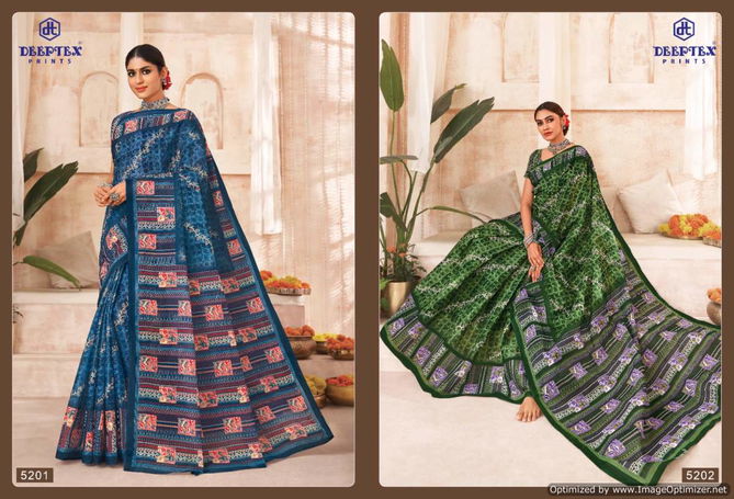 Mother India Vol 52 By Deeptex Daily Wear Printed Cotton Sarees Wholesale Market In Surat
